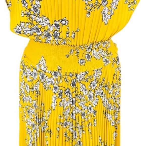 Nanette Nanette Lepore Smocked High Neck Sleeveless Pleated Dress size 12. - Picture 6 of 11